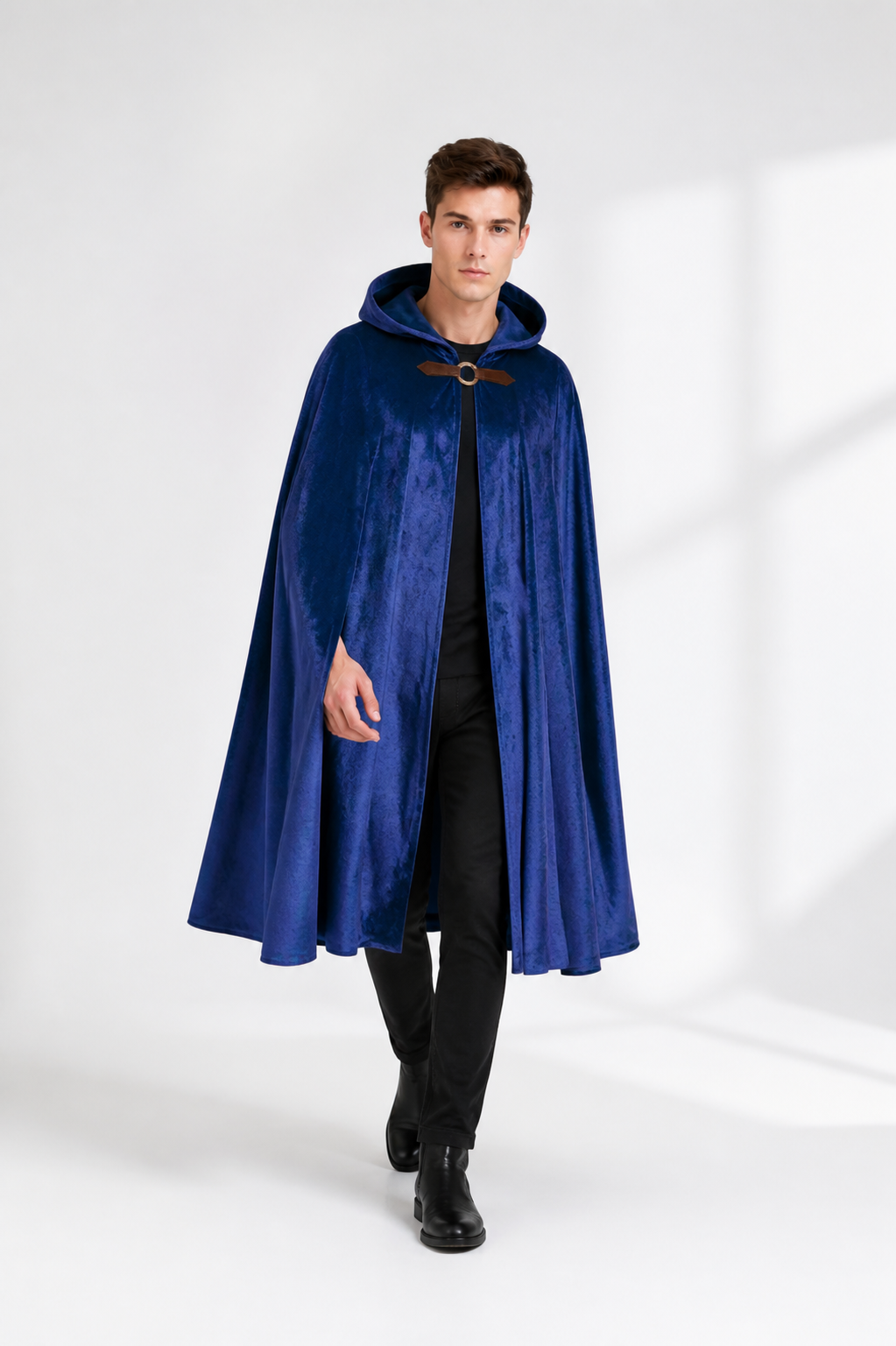 Hooded Cape Cloak with Buckle for Cosplay Costume Capes detail 2