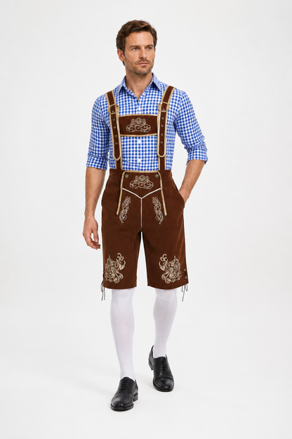 Bibbed suspender shorts with embroidery product detail 2