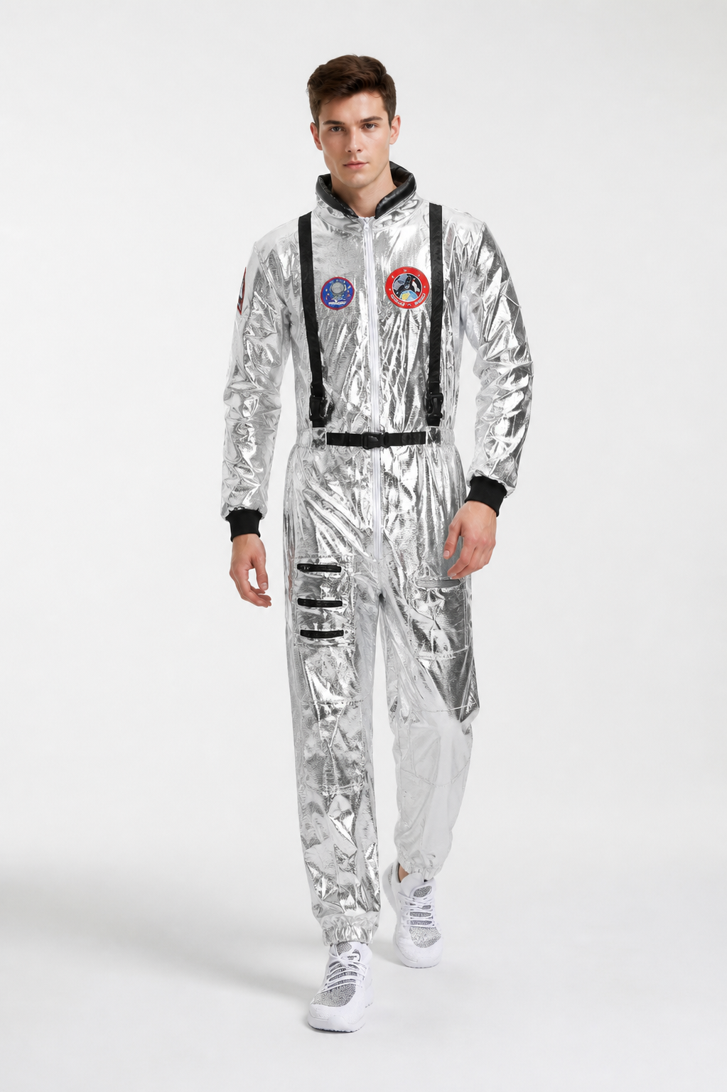 Silver Astronaut Jumpsuit for Cosplay Costumes detail 2