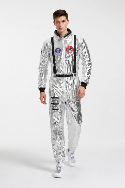 Silver Astronaut Jumpsuit for Cosplay Costumes detail 2