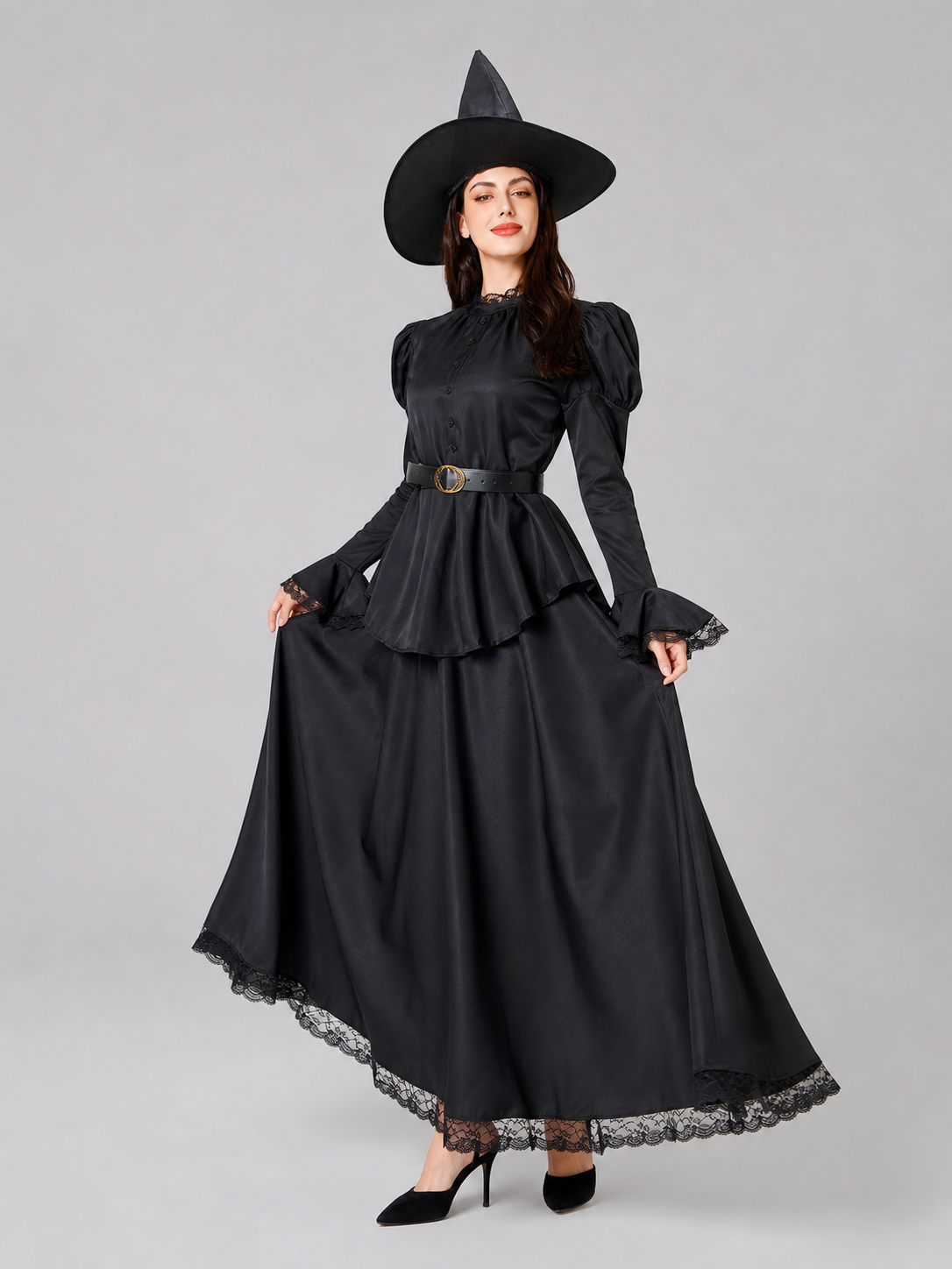 Witch Cosplay Costume: Dress, Hat, and Belt
