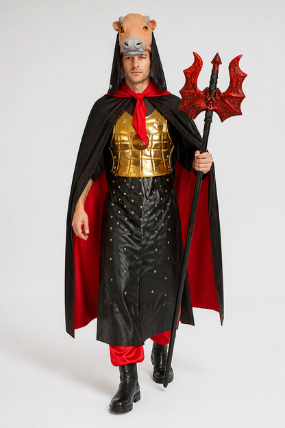 Zombie Costume with Cloak and Mask for Halloween on-model alternate view
