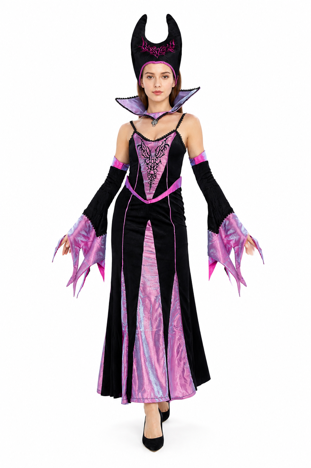 Witch Costume with Long Dress and Pointed Collar Costume Dresses detail 2