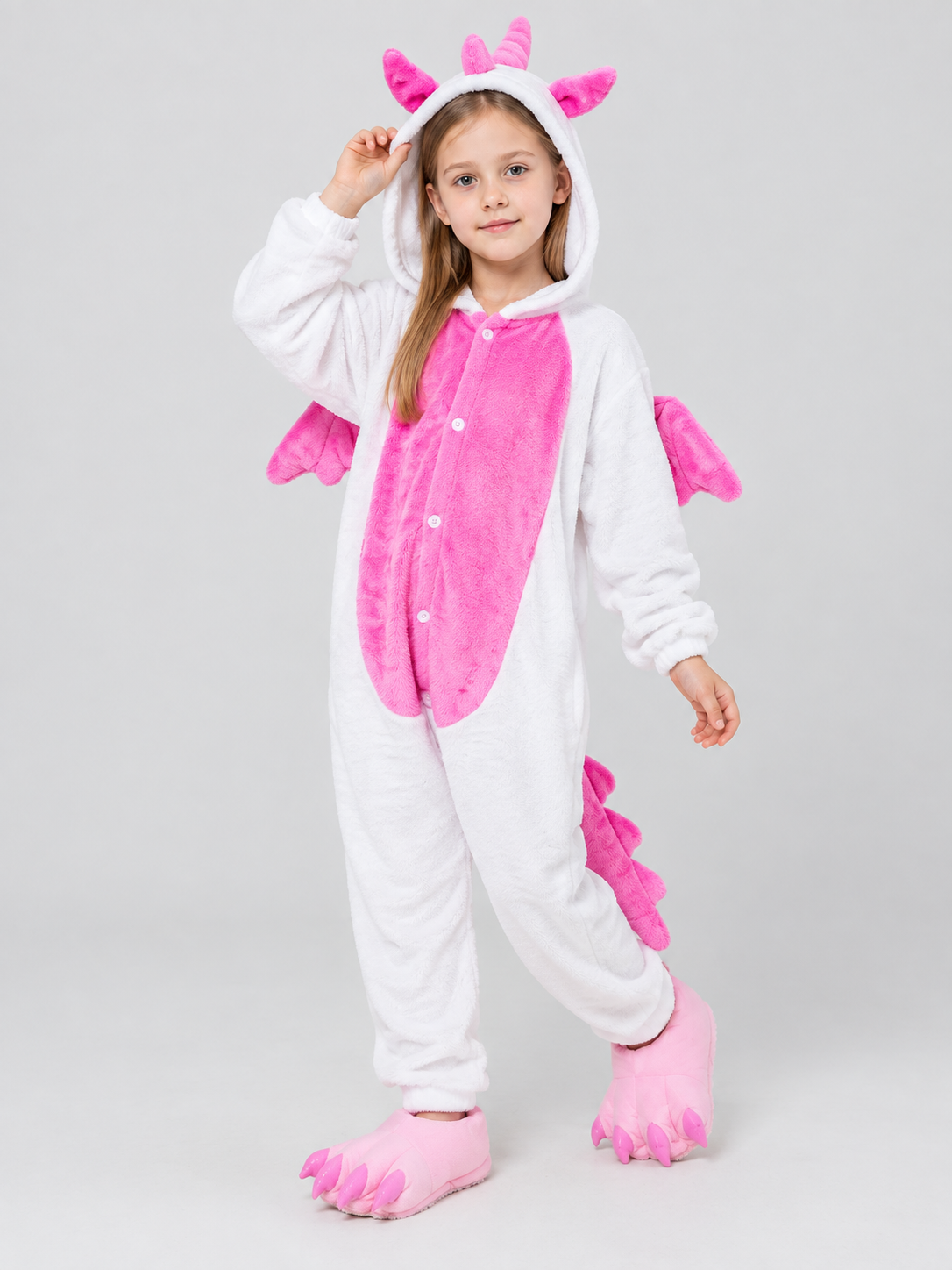 Kids' Dragon One-Piece Pajama with Tail