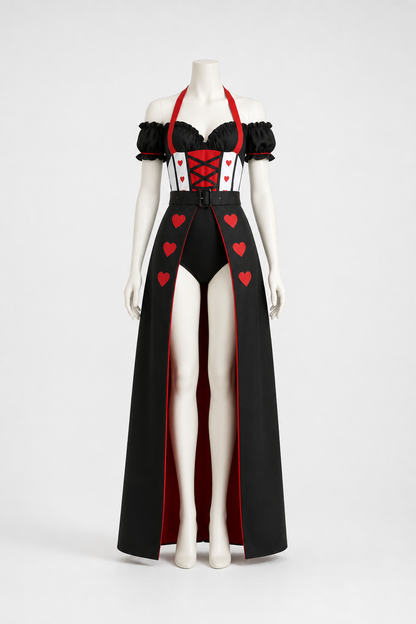 Red Queen Costume with Crown Costume Headwear detail 2