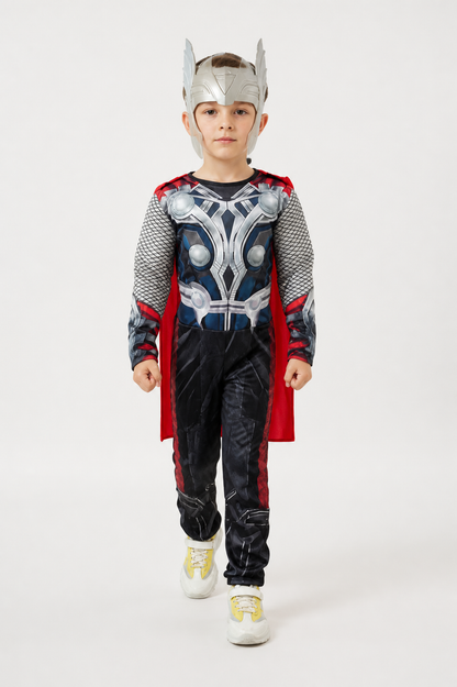 Thor Jumpsuit with Cape and Mask for Halloween Costume Capes detail 2