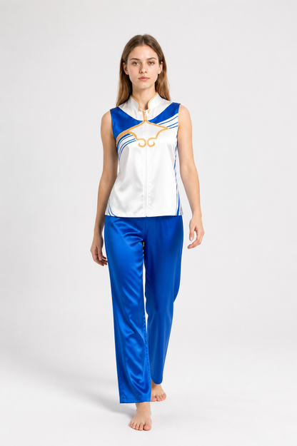 Chun-Li Cosplay Costume, Top and Long Pants Costumes detail 2