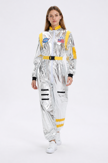 Silver Space Jumpsuit with Zippered Pockets product detail 2