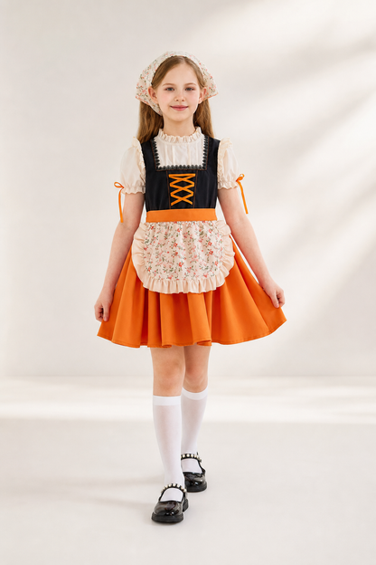Dirndl Dress Set with Apron and Headscarf
