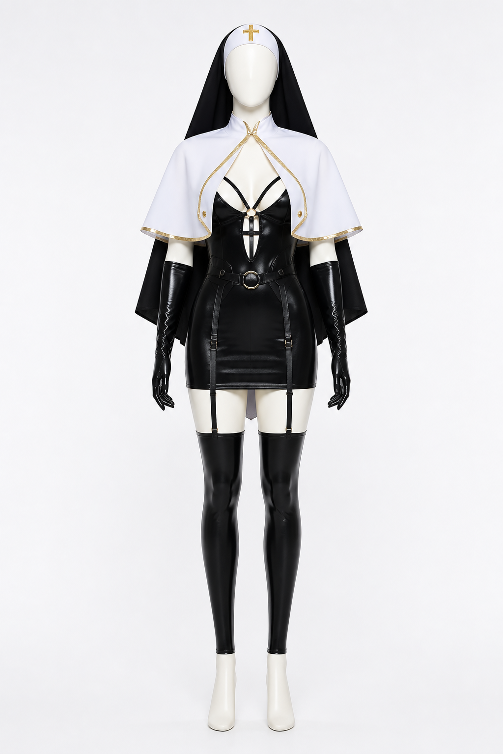 Halloween Cosplay Costume with Cross and Cape Costume Capes detail 2