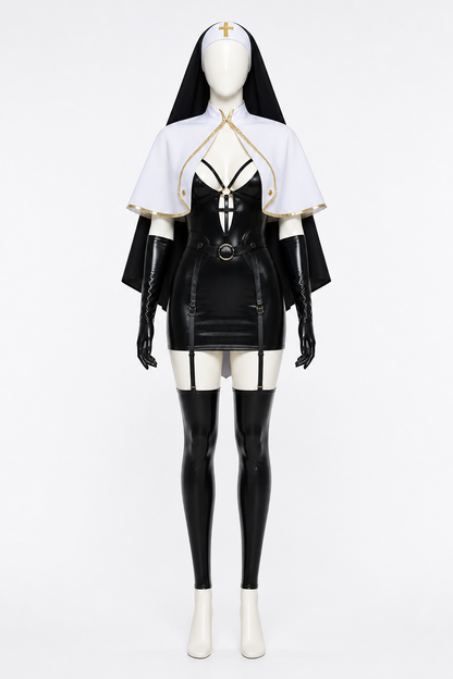 Halloween Cosplay Costume with Cross and Cape Costume Capes detail 2