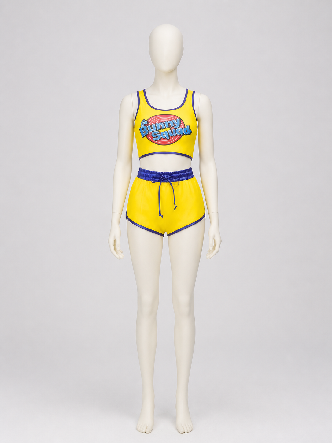 Yellow athletic set: cropped top and shorts product detail 2