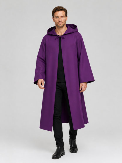 Adult Purple Hooded Carnival Cloak Costume Capes detail 2