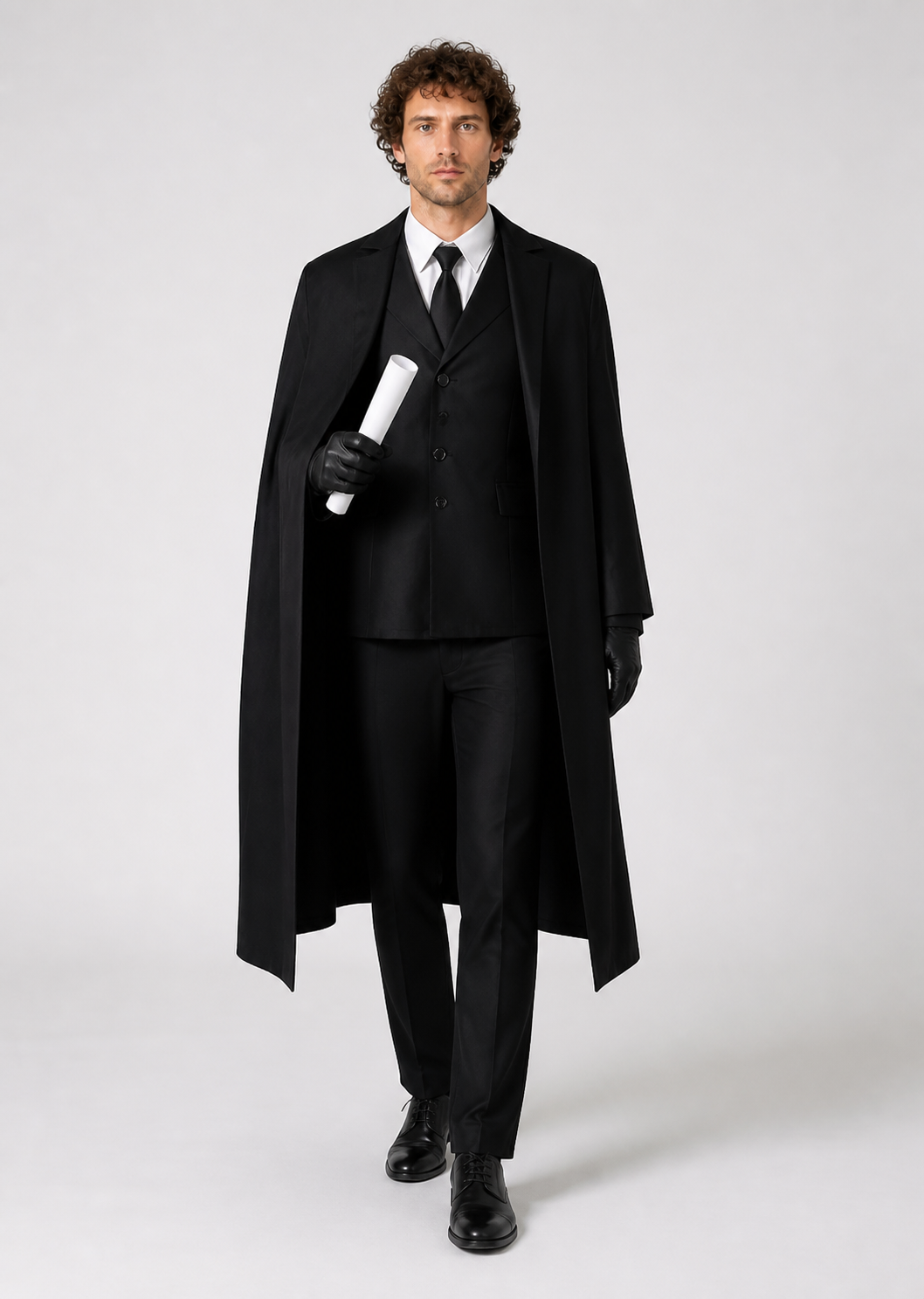 Dazai Cosplay Costume, Black Long Coat with Vest Costumes detail 2
