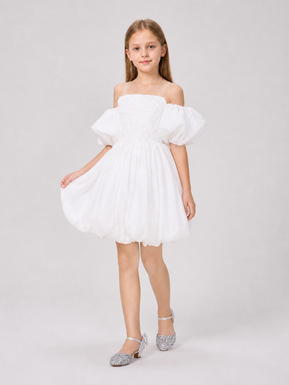 Children's Dress with a Full Skirt and Floral Decor Costume Dresses detail 2