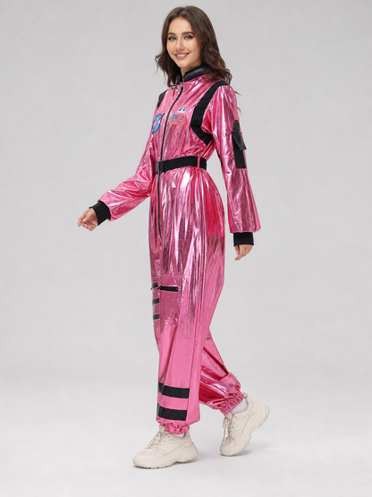 Pink Spacesuit Jumpsuit with Hood and Pockets product detail