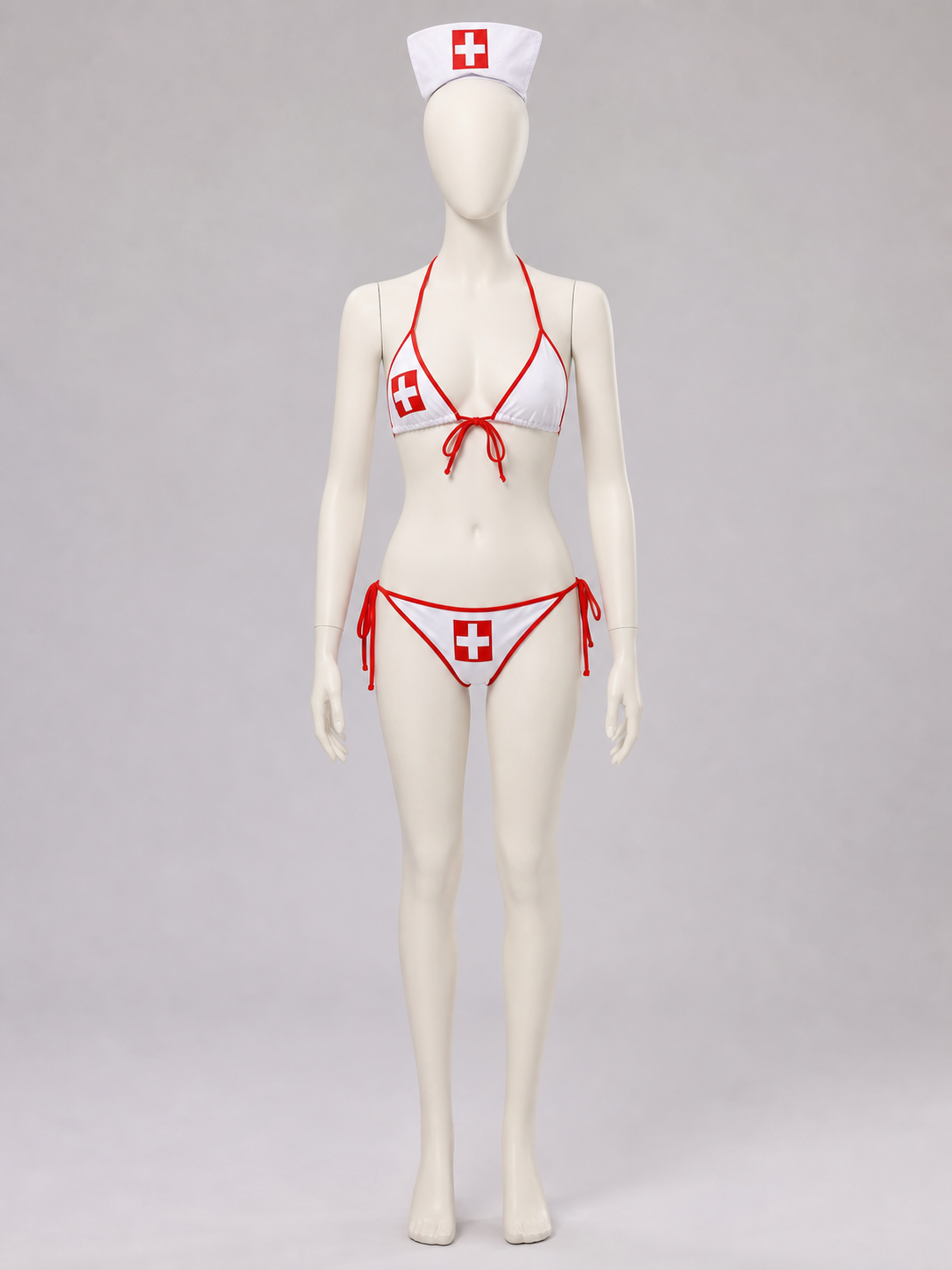 Nurse Cosplay Bikini Swimsuit with Cross Costumes detail 2
