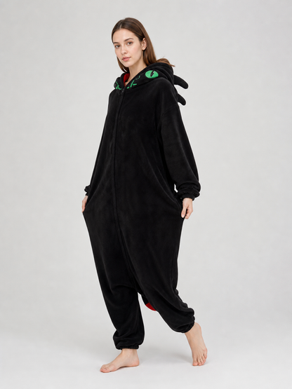 Dragon Kigurumi, Black Hooded Costume