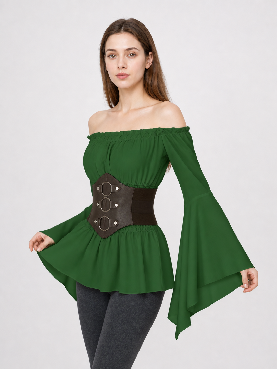 Renaissance-Style Costume Dress with Belt