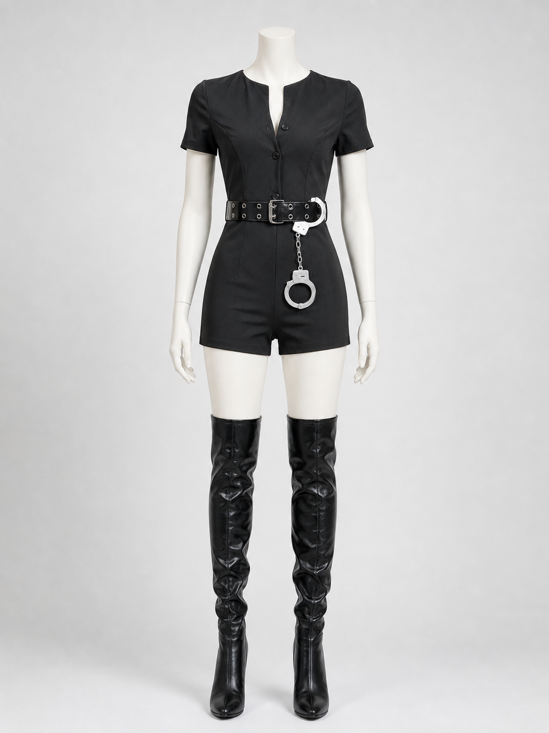 Black Police Costume for Halloween and Cosplay