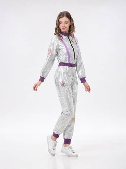 Silver Astronaut Jumpsuit for Halloween Costumes detail 2