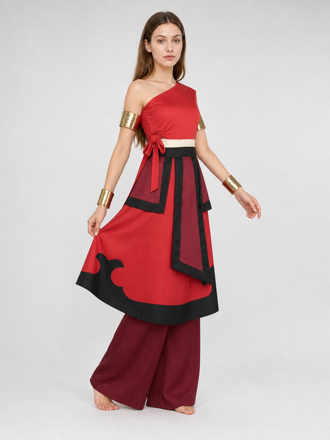 Avatar: Zuko and Katara Cosplay Costume, Red and Black