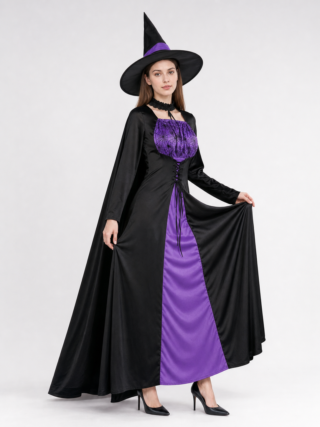 Black Costume Cape with Dress and Hat