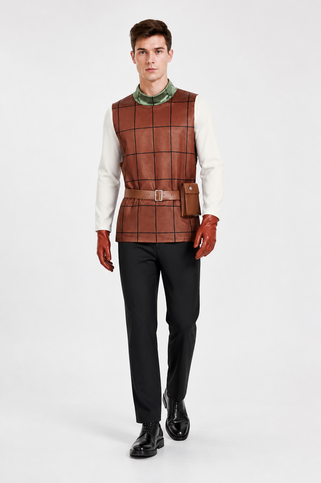 Cosplay Costume with Sleeveless Top, Pants, and Waist Bag Costumes detail