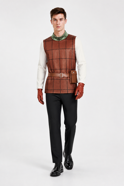 Cosplay Costume with Sleeveless Top, Pants, and Waist Bag Costumes detail