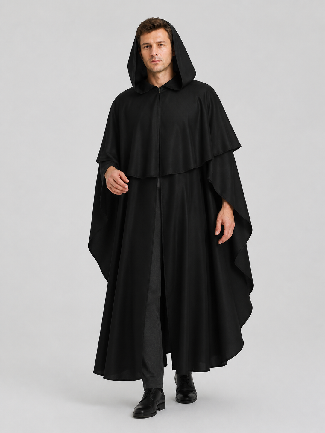 Medieval Long Hooded Cloak for Cosplay Costume Capes detail 2