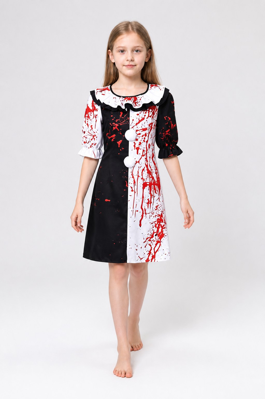 Clown Cosplay Dress with Blood Splatter Costume Dresses detail 2