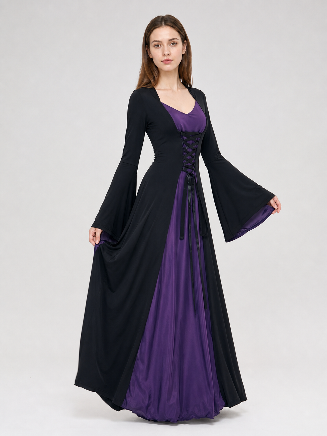 Gothic costume dress with corset lacing