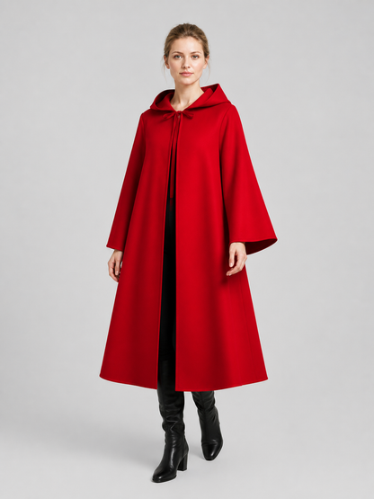 Red Hooded Cloak with Zipper for Halloween Cosplay Costume Capes detail 2