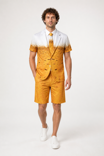 Stage Costume with Beer Print, Shorts, and Tie Costumes detail 2