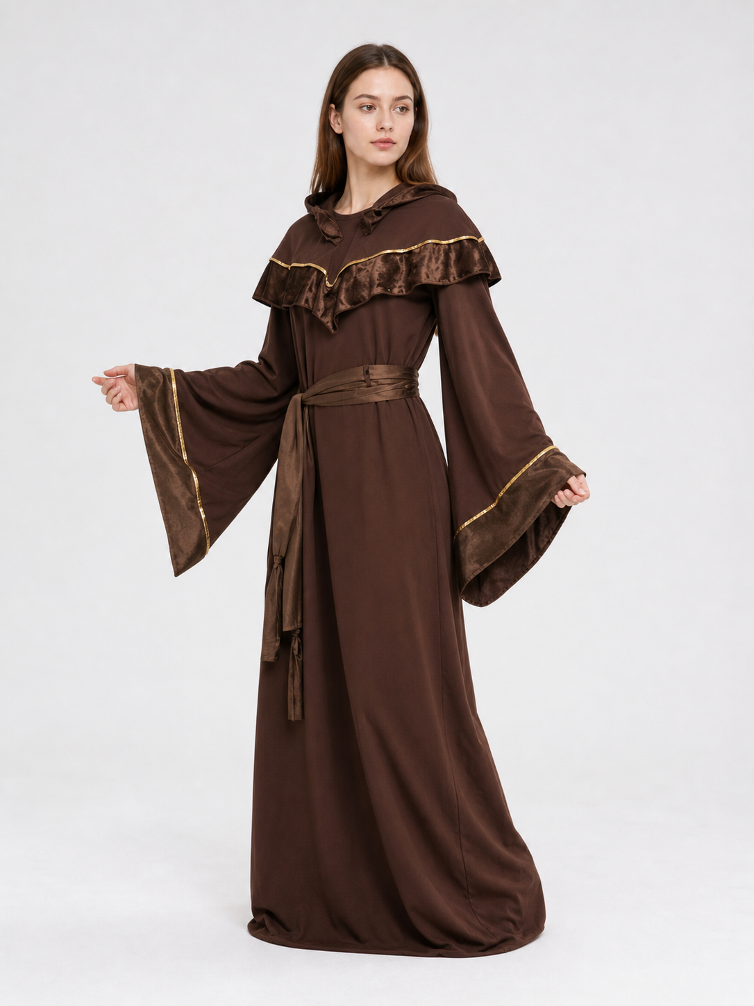Hooded fantasy costume, long robe