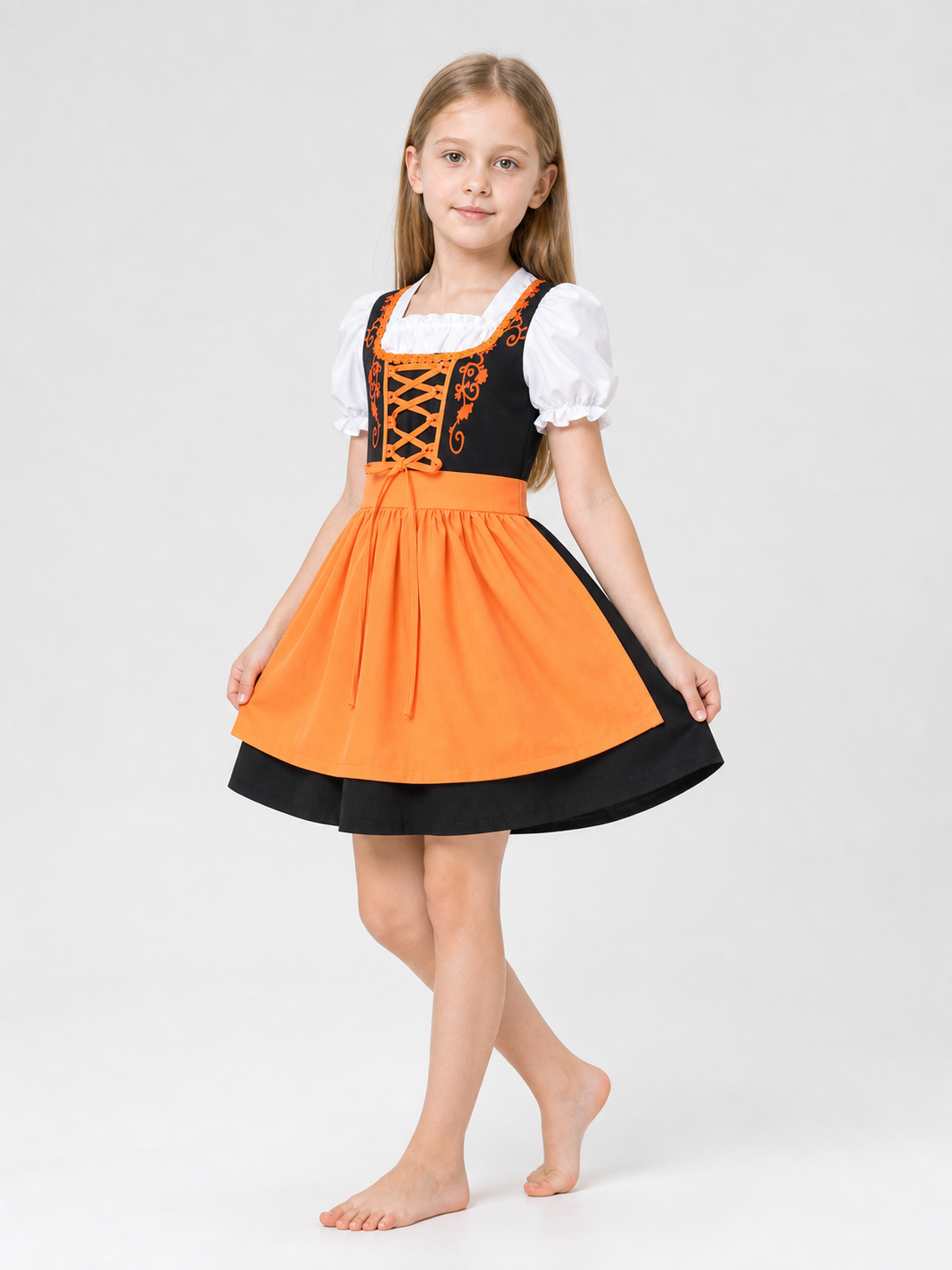 Folk-Style Carnival Dress with Lacing