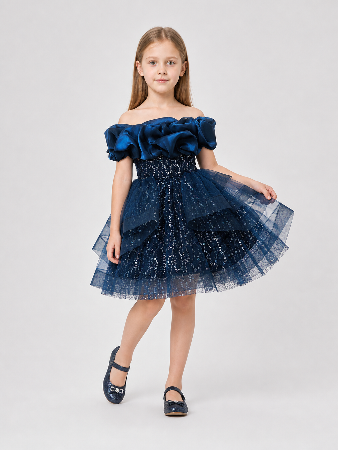 Girls' Dressy Sequin Dress with Full Skirt Costume Dresses detail 2