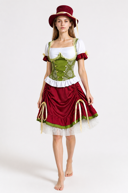 Maid Set with Corset, Skirt, and Hat Costume Headwear detail 2