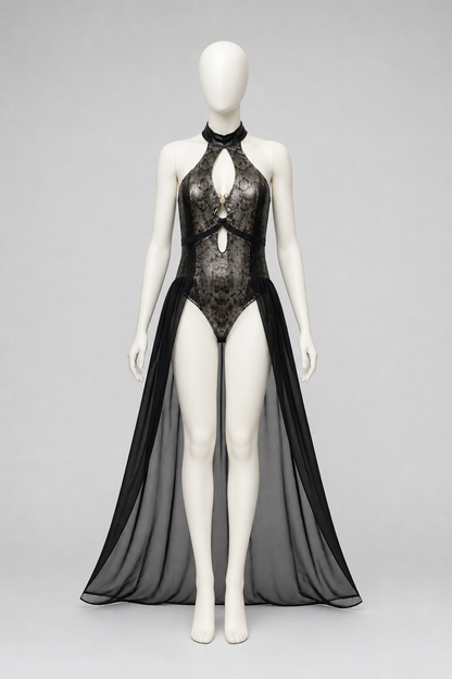 Medusa Costume with Snake Pattern and Cutouts Costumes detail 2