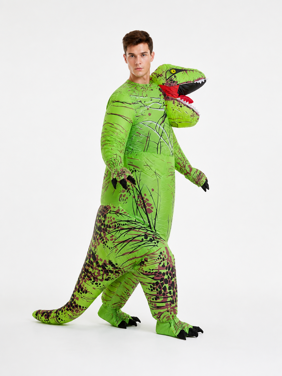 Green Dinosaur Costume with Long Tail Costumes detail 2