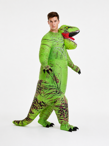 Green Dinosaur Costume with Long Tail Costumes detail 2