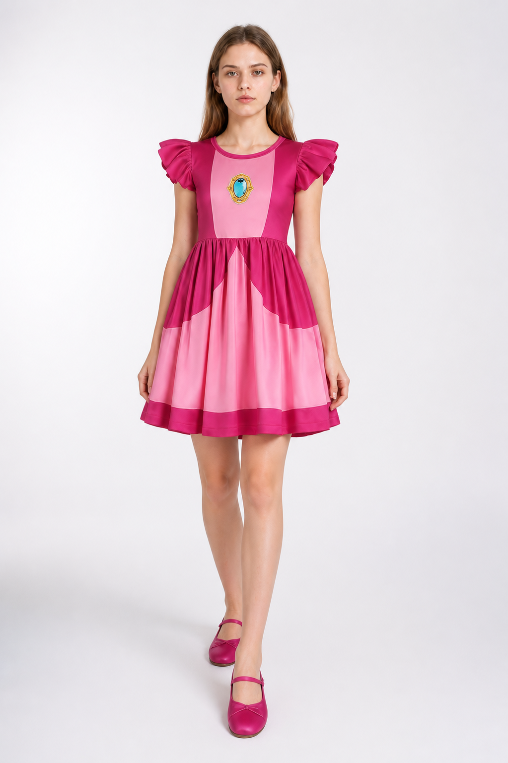 Rosalina Dress with Emblem, Short Sleeves Costume Dresses detail 2