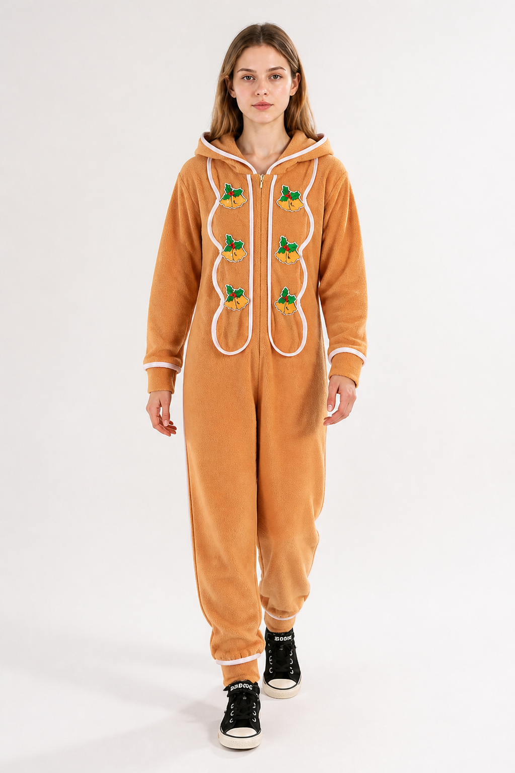 Christmas Jumpsuit with Hood and Gingerbread Print product detail 2