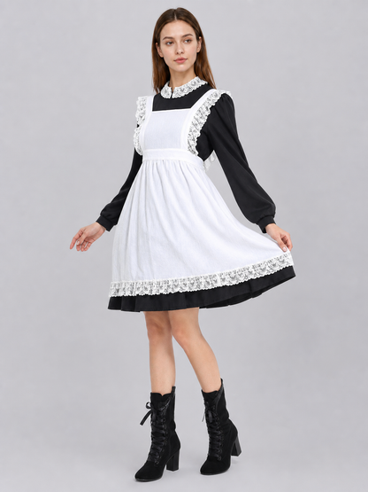 Vintage-Style Maid Costume with Apron