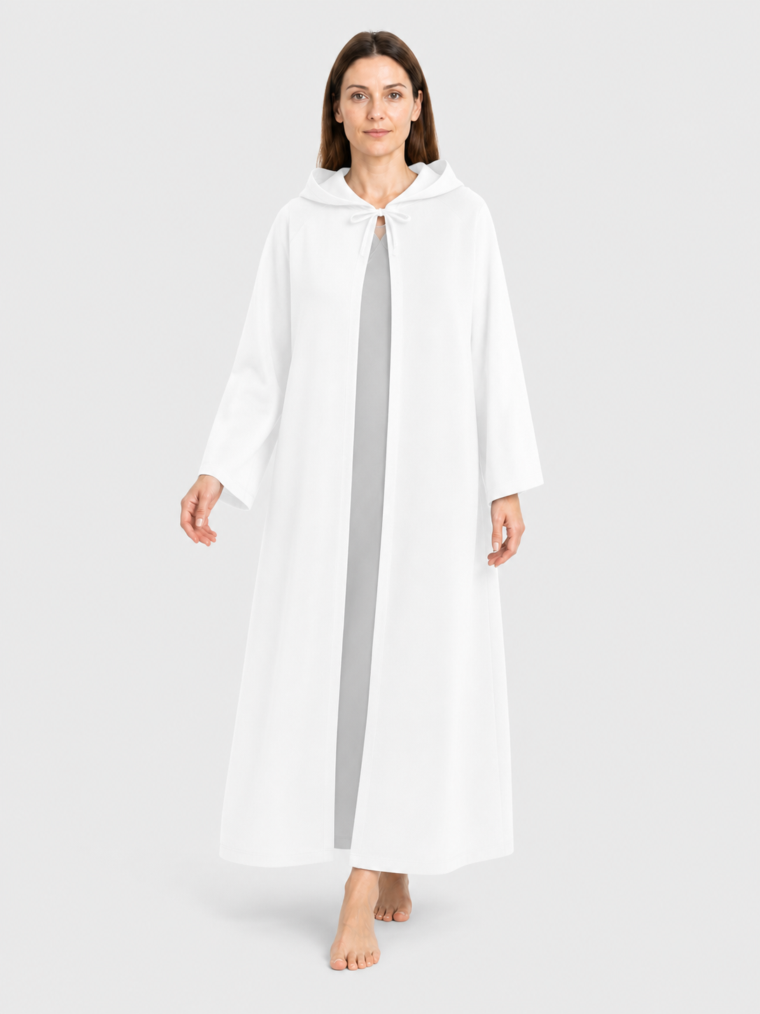 White Hooded Robe with a Star Wars Theme for Cosplay Costumes detail 2
