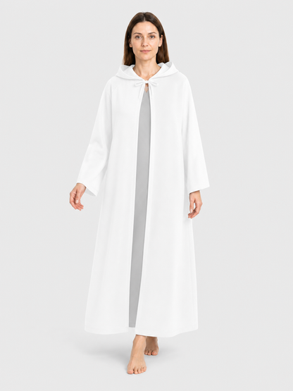 White Hooded Robe with a Star Wars Theme for Cosplay Costumes detail 2
