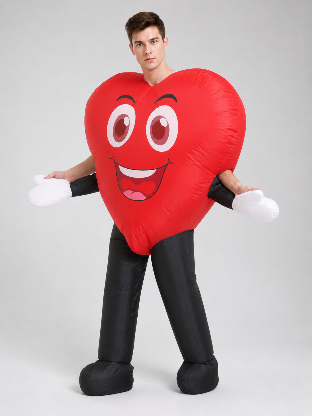 Inflatable Smiley Heart Decoration on-model alternate view
