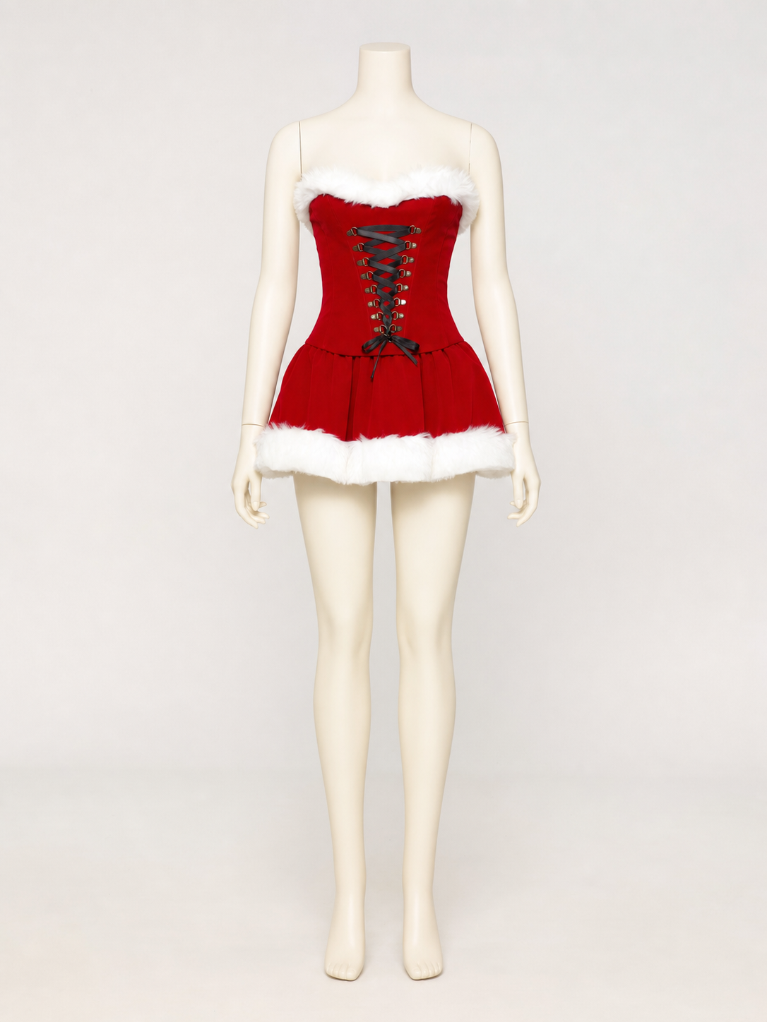 Christmas Character Costume with Fur Trim