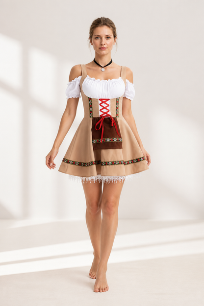 Short Pinafore Dress for Cosplay with Apron Costume Dresses detail 2