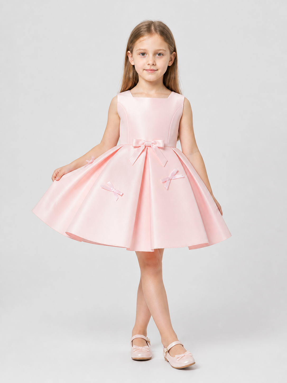 Festive Princess Dress with Bows for Birthdays Costume Dresses detail 2